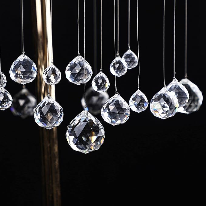 40mm 10Pack Crystal Ball Prism 1.57 Inch Decorative Ball for Chandelier Window Suncatcher Rainbow Maker