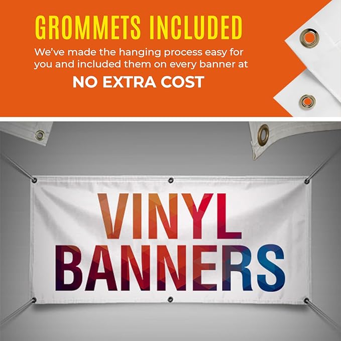 Personalized Passion Vinyl Banner 2' x 12' - Customized Banner for Business, Graduation, Birthday Parties - Indoor/Outdoor Use - Full Color 13oz Vinyl Custom Signs with HD Printed Text, Photos