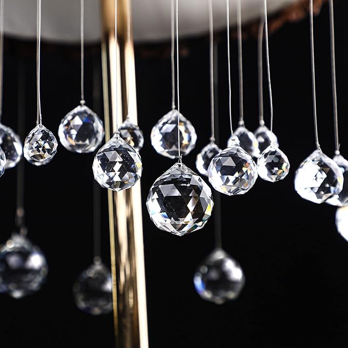 Crystalsuncatcher Clear Glass Crystal Ball,12PCS 30mm Prism Feng Shui Lamp Hanging Drop Chandelier Pendants Suncatchers for Home Decor Party