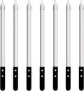 23.6 Inch Long Kabob Skewers, 0.91 Inch Wide, Stainless Steel with Black Wood Handle, 7 Pack