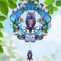 Wind Spinners Outdoor, FACIACC Owl Metal 3D Hanging Garden Decor, 12-inch Stainless Steel Wind Spinner with Tail Spinner, Wind Sculptures for Indoor Patio Lawn Yard, Ornament Gift for Women/Men