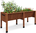 72x26x31 Inch Raised Garden Bed with Legs, 13.7In Depth Wooden Planter Box for Outdoor Growing Vegetables and Herbs, Elevated Garden Bed with Hooks for Backyard, Patio, Balcony