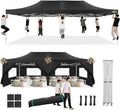 COBIZI 13x26 Pop Up Tent Heavy Duty Canopy with Removable Sidewalls Party Tent Outdoor Wedding Large Event Tent with Roller Bag for Garden Lawn Waterproof UPF 50+ Easy Up, Black (Framework Upgraded)