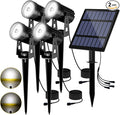 T-Sun Solar Spotlights Outdoor Waterproof, 4-in-1 Solar Landscape Spotlights Outdoor Waterproof Auto ON/Off Solar Lights for Garden, Yard, Driveway, Pool Area(White)