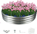 60 Inch Diameter Silver Galvanized Garden Raised Bed/Plant Box/Fire Pit Ring-0.8mm Thick,12 Inch Tall,Crimped Edge and Corner,No Sharpe,Perfect for Plantings (5FT Diameter, Round)