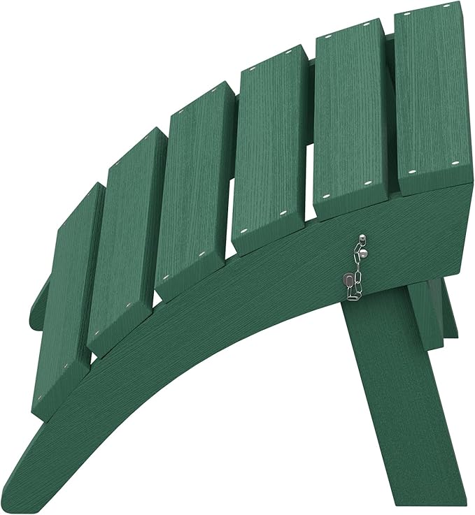 SERWALL Folding Adirondack Ottoman Without Assembly, Green