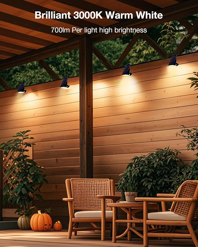 Solar Power Spotlight Outdoor Waterproof Landscape LED Accent Lighting for Yard, Tree, Plants, Walls, Path, Garden, Statues, Adjustable Brightness,Dusk to Dawn Long Lasting 6 Pack Warm White