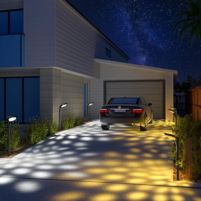 JSOT Solar Garden Lights - 6 Pack Solar Pathway Lights Path Light Landscape Lighting for Outside Yard Backyard Driveway Walkway
