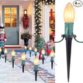 Brightown 4 Pack C9 Christmas Pathway Lights Outdoor - Total 102.8 FT Walkway Lights with 80 Clear Bulbs, Connectable Christmas Stake Lights, Outdoor Christmas Decoration for Lawn Holiday, Warm White