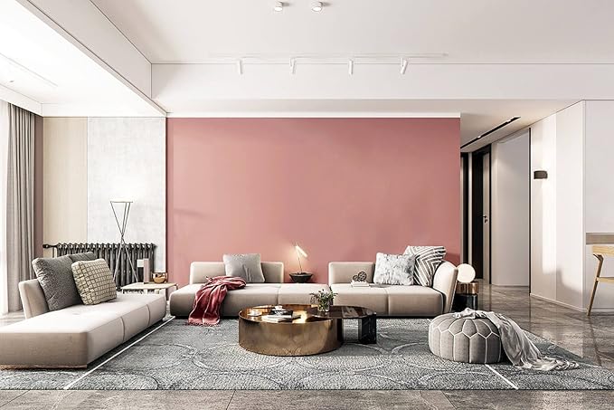 Dimoon 110''x17.7'' Pink Peel and Stick Wallpaper Contact Paper Modern Self Adhesive Wall Paper Removable Renter Friendly Textured Solid Color Shelf Cabinet Vinyl Roll (110''x17.7'',Rose Pink)