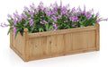 HAPPYGRILL Wood Raised Garden Bed, 46” x 24” x 16” Rectangular Flower Box w/Drainage Holes for Growing Vegetables, Flowers, Herbs, Outdoor Planter Box for Backyard Garden Lawn