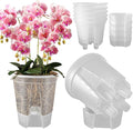 Cdd's Path 5-Pack 6 Inch Self Watering Pots Set with Holes for Indoor/Outdoor Plants,Planter Pot with Watering Hole/Reservior and Air Pipes,Clear