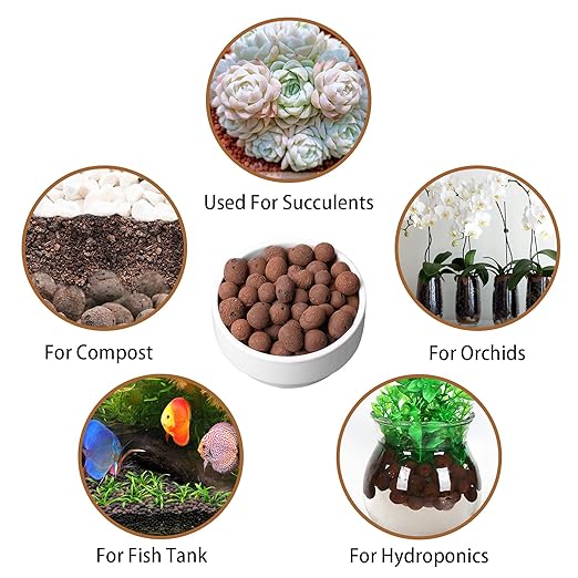 Leca Expanded Clay Pebbles 10LBS Grow Media for Indoor Plants Hydroponic Growing Gardening System Supplies …