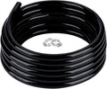 1/2" id - 50ft Black Vinyl Tubing Flexible PVC Tube Hybrid Hose Transfer Water Fuel Gas for Pond Fountain Garden Waterfall, Durable and Safe, with 2 Hose Clamps