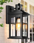 Motion Sensor Outdoor Light, Black Porch Light Dusk to Dawn, Waterproof Outdoor Motion Sensor Light, Anti-Rust Outside Lights for House, Garage, Doorway, Porch, 100% Aluminum