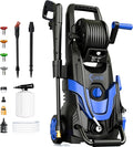 Pressure Washer, Power Washer with 6 Quick Connect Nozzles, Inlet Hose & Filter&Foam Cannon for Cars/Fences/Driveways/Patios/Home Cleaning (Blue)