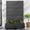 Casaphoria Metal Raised Garden Bed with Trellis and Wheels, 72"x47"x16" Planter Box for Climbing Plants, Vegetables & Vines, Features Drainage Holes and Privacy Screen (Black)