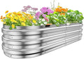 KING BIRD Raised Garden Bed Kit 2025 Upgraded Quick-Setup Galvanized Planter Garden Box Outdoor for Gardening, Vegetables, Flowers, 74x36x12 in, Silver