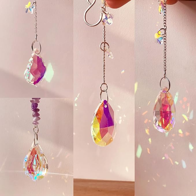 10 Sets DIY Suncatcher Kits 500PCS Valentine's Day Suncatchers Craft Kits Heart Suncatcher Ornaments DIY Sun Catchers Kit for Adults Valentine's Day Home Wedding Garden Decor Favors Gift (Love shape)
