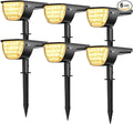 Jior Solar Lights for Outside,Solar Lights Outdoor Waterproof IP65, 2-in-1 Adjustable Solar Landscape SpotLights Wall Lights for Garden Yard Driveway Walkway Pool Patio 6 Pack (Warm White)