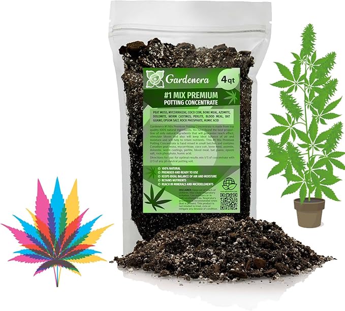 Premium JUST-ADD-Water Potting Soil Mix - Optimal Nutrient-Rich Blend for Thriving and HIGH-Yield Herbal Plants - 4 Quart