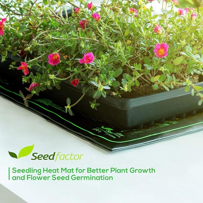 MET Certified 12 Pack Seedling Heat Mat, Seedfactor Waterproof Durable Germination Station Heat Mat, Warm Hydroponic Heating Pad for Indoor Home Gardening Seed Starter