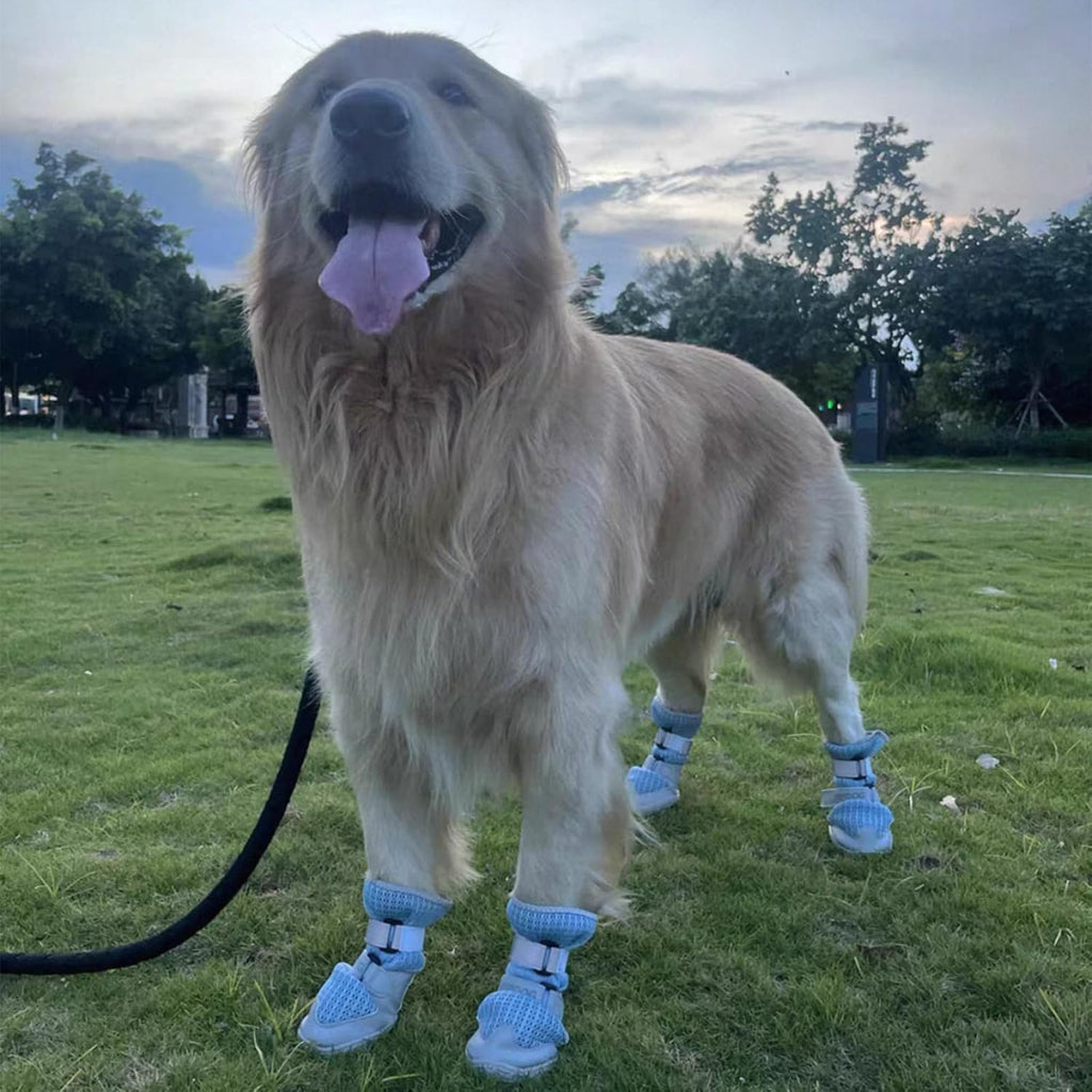 Breathable Dog Shoes with Anti-Slip Sole & Reflective Straps