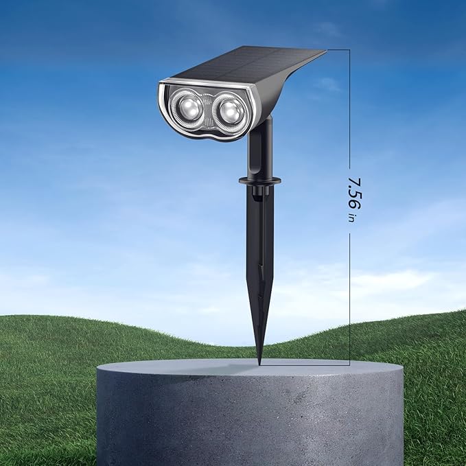 Consciot Solar Spotlights Outdoor, Daylight IP67 Waterproof 2-in-1 Solar Spot Lights, Durable Christmas Decorations Lights for Garden Yard Pathway Driveway Porch Walkway, Auto On/Off, 6 Pack
