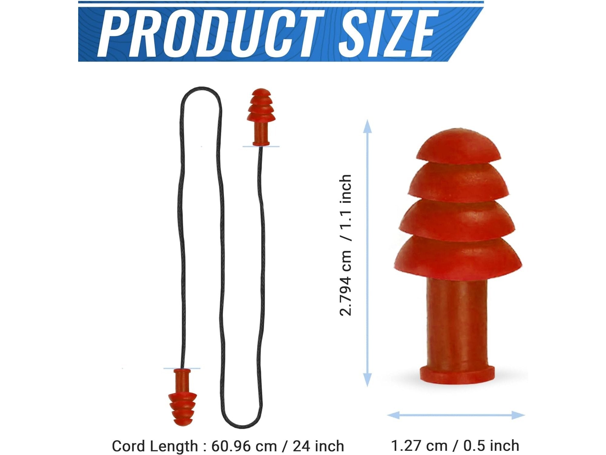 Tactical Ready Earplugs: Washable Corded (100 Pairs)