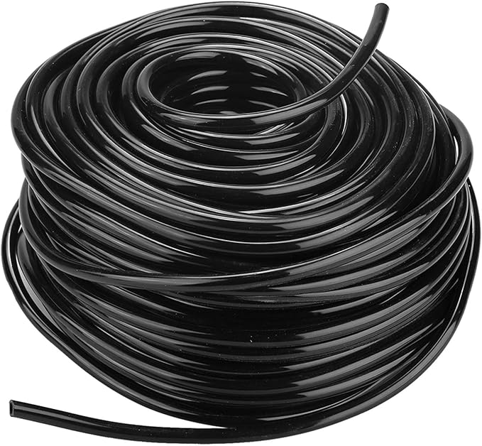 1/4 inch Garden Watering Tube, 4mm Water Tube Irrigation System Hose Blank Distribution Line Plant Drip Automatic Pipe DIY Agriculture Hydroponics Misting Tubing Patio Lawn Yard Greenhouse Outdoor