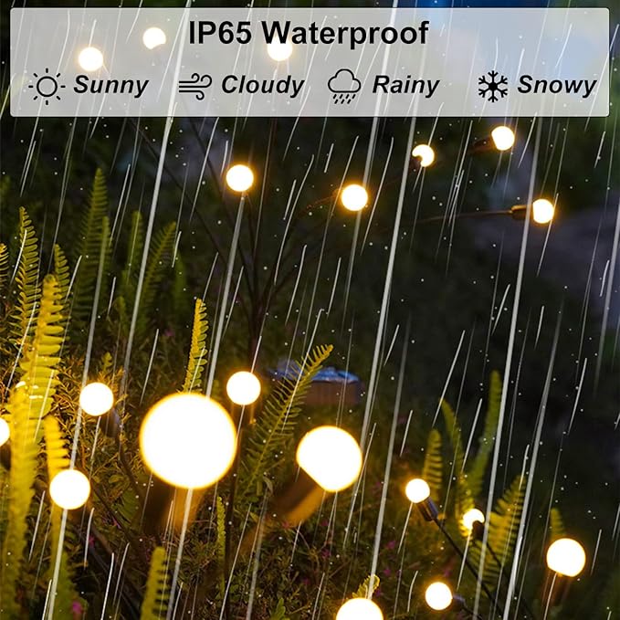 Solar Garden Lights, 8 Pack Waterproof Outdoor Swaying Lights for Patio, Garden, Pathway Decoration
