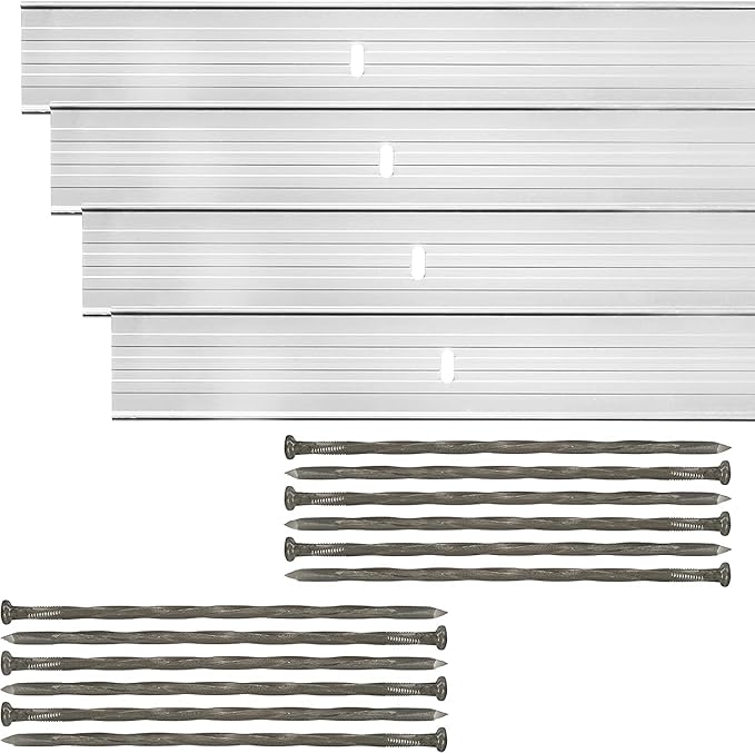 Dreamscape E-Z Edge Aluminum Landscape Edging - 12 Strips, 6ft Each (72ft Total), Mill Finish (Natural Aluminum) - Professional Quality Landscaping Border, Metal Divider for Lawn, Garden, Flowerbed…