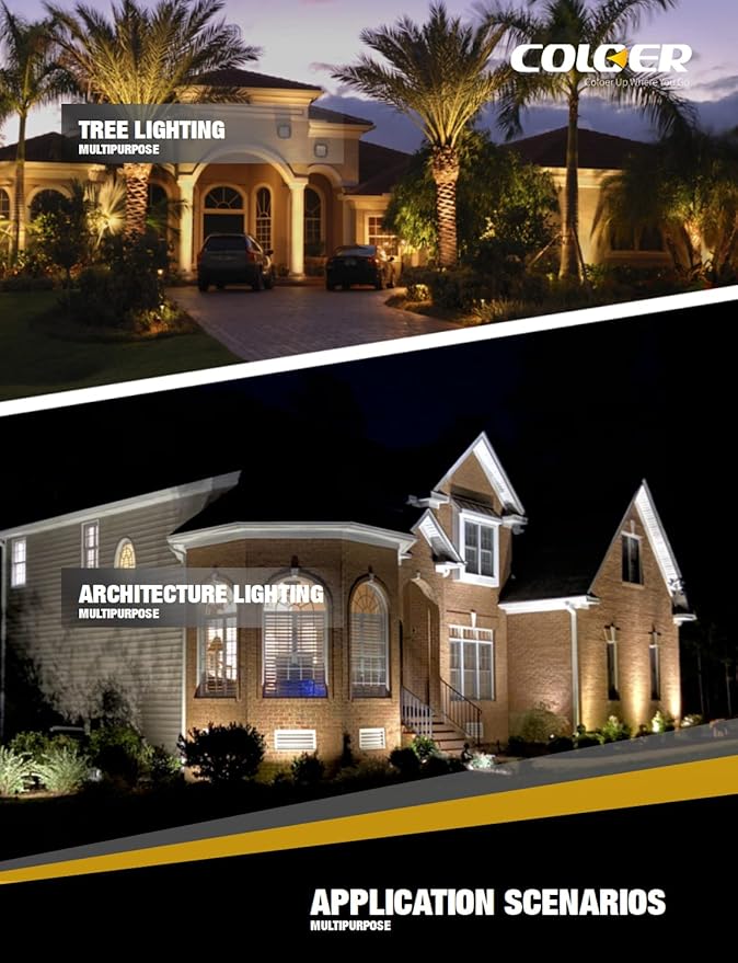 COLOER Die-cast Brass Landscape Spotlight 12-Pack with 5W Aluminum Housing LED MR16 Bulb,12V AC/DC Low Voltage Copper Outdoor Lighting, Directional Garden Patio Spot Up Light (102B Brass Finish)