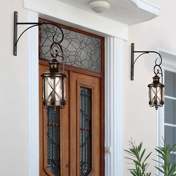 Simply Style Metal Hanging Plant Brackets 10inch, Pack of 2, Wall Mount Plant Hangers, Planter Hooks for Flower Baskets, Bird Feeders in Corridor/Patio/Porch/Garden