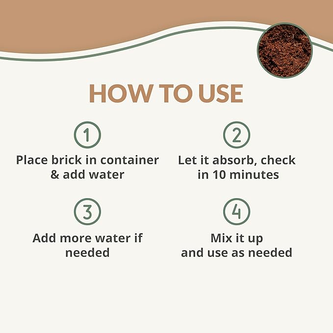 Buffered Coco Bliss (10lbs) - 100% Buffered Coco Coir - Organic Coco Coir for Plants, Garden Soil, & Potting Mixes - Coconut Fiber Substrate Mixes with Potting Soil for Indoor Plants & Outdoor Plants
