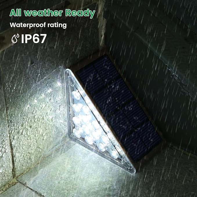 Solar Step Lights for Outside,8pack Solar Stair Lights Outdoor Waterproof IP67,Outdoor Deck Step Lights,Solar Outdoor Lights for Staircase,Patio,Front Step(Cool Brown)