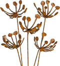 Metal Flower Arrangement 3 or 5-Piece Set, Rusty Finish, Made in USA (Set of 5)