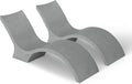 Ledge Lounger- Signature Chaise Deep - Inside Pool & Sun Shelf Lounge Chair - Designed for Deep Shelves 10”-15” - Compatible with All Pool Types - Poolside & Sun Deck Tanning - Set of 2 - Granite Gray