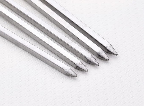 10 inch Barbecue Skewers, HONSHEN Metal BBQ Sticks,12Pack Stainless Steel Square Skewer,Kebob,kabob Sets for Grill Outings Cooking (BBQ Skewers Square 10inch-12p)