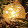 TOMEX Solar Garden Lights, Cracked Glass Ball Waterproof Warm White LED for Outdoor Decor Decorations Pathway Patio Yard Lawn, 1Pack (4.7")