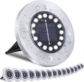 Solar Ground Lights-Waterproof Solar Lights Outdoor Garden- Solar Disk Lights-Upgraded 16LED Bright in-Ground Lights-Landscape Lights for Pathway, Yard, Lawn, Patio, Walkway (16 Pack White Light)