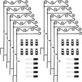 10 Pack Garden Flag Stand with Flag Stoppers and Clips, Black Powder Coated Weather Proof Garden Flag Pole Holder for Outdoor Garden Flag (Stylish Style, 15.75 x 36.22 Inch)