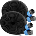 IPOW 50ft + 50ft IPOW Heavy Duty Double Layer Design Saves 80% Water Leak Proof Soaker Hose, Drip Watering Hose for Garden, Lawn, Flower Bed, Vegetable Field (50 FT x 2Pack)