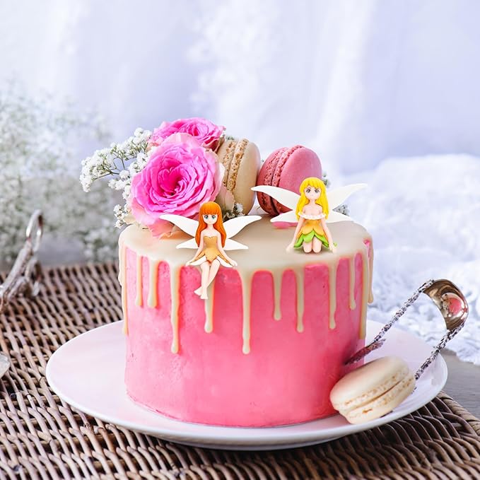 ONEST 6 Pieces Miniature Fairy Garden Accessories Small Fairy Figurines Hand Painted Fairy Figures Girl Fly Wing Figurines for Car Decor Fairy Garden Flower Pot Birthday Cake Topper