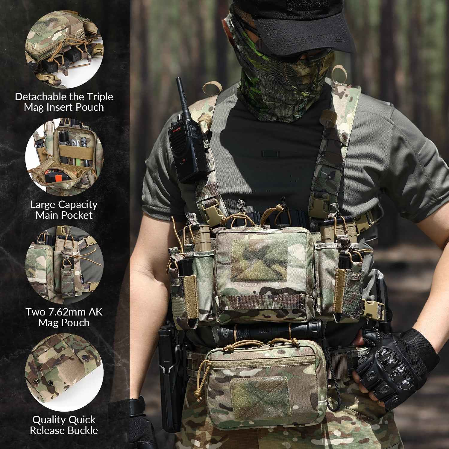 Votagoo Tactical Chest Rig – Adjustable & Detachable Design for Optimal Versatility