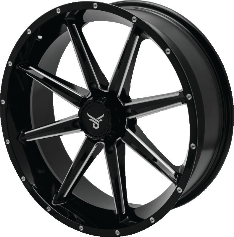 QuadBoss, QuadBoss Slicer 20x7 PowerSports Wheels with Limited Edition Bull Logo Center Caps