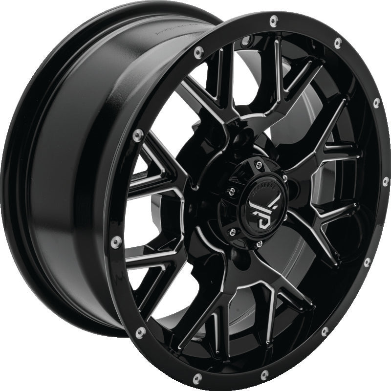 QuadBoss, QuadBoss Barbwire 14x7 Aluminum Wheel with 5+2 Offset for Powersports Vehicles (Part #608573)