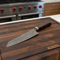 8” Gyuto Chef Knife — Ladder Pattern Damascus, Rosewood Handle & Brass Bolster