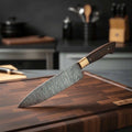 8-Inch Gyuto Chef Knife — Damascus Steel with Rosewood Handle (Hand-Forged)