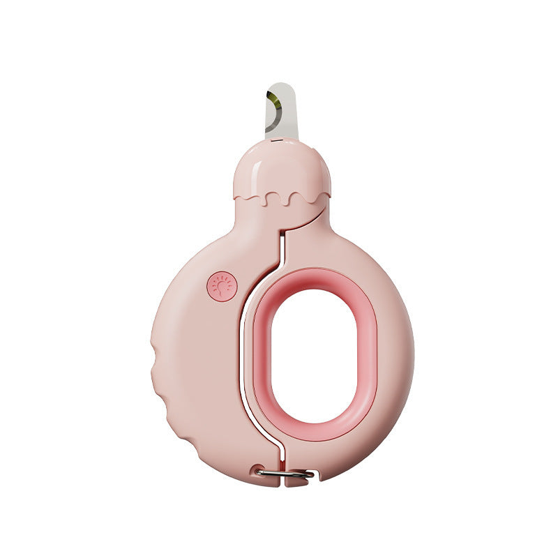 Donuts Lovely Pet Nail Clippers Cat Nail Clippers Dog Nail Knife LED Light Illuminates Blood Line Safe Nail Clippers